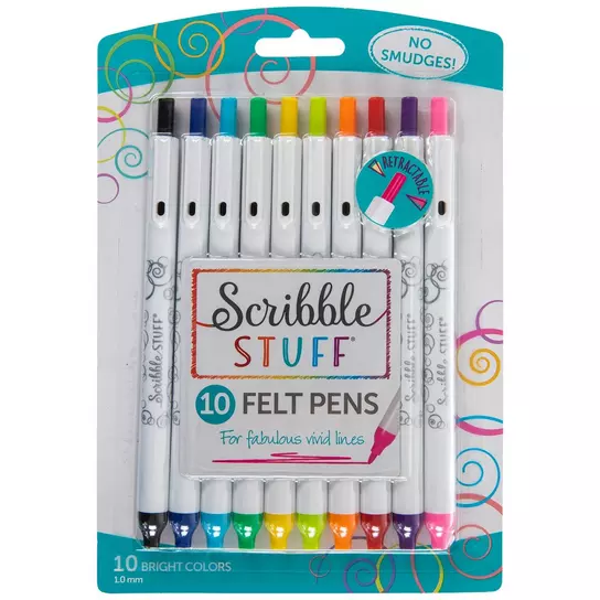 Retractable Felt Pens - 10 Piece Set